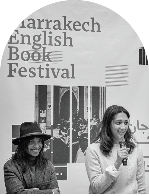 Two attendees at the Marrakech English Book Festival